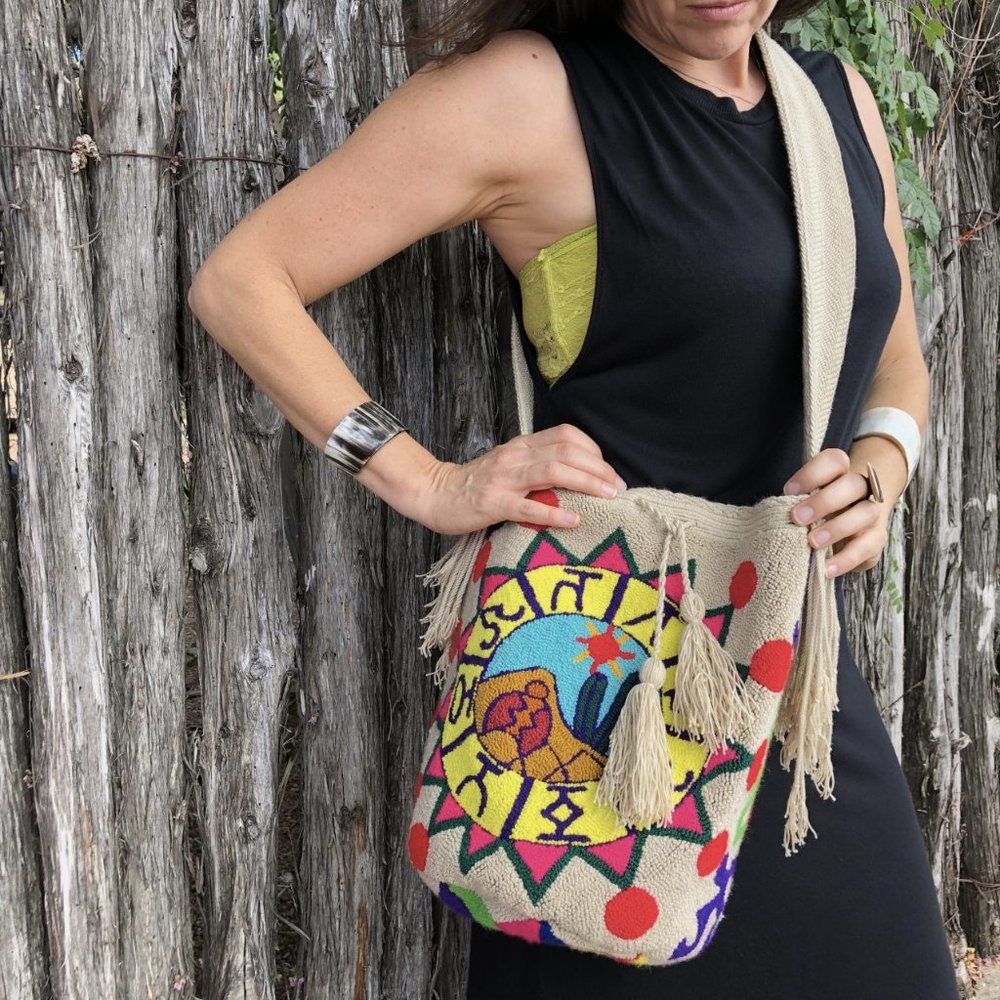 Zodiac Colombian Wayuu Bucket Bag Virgo Capricorn - Picture 2 of 8